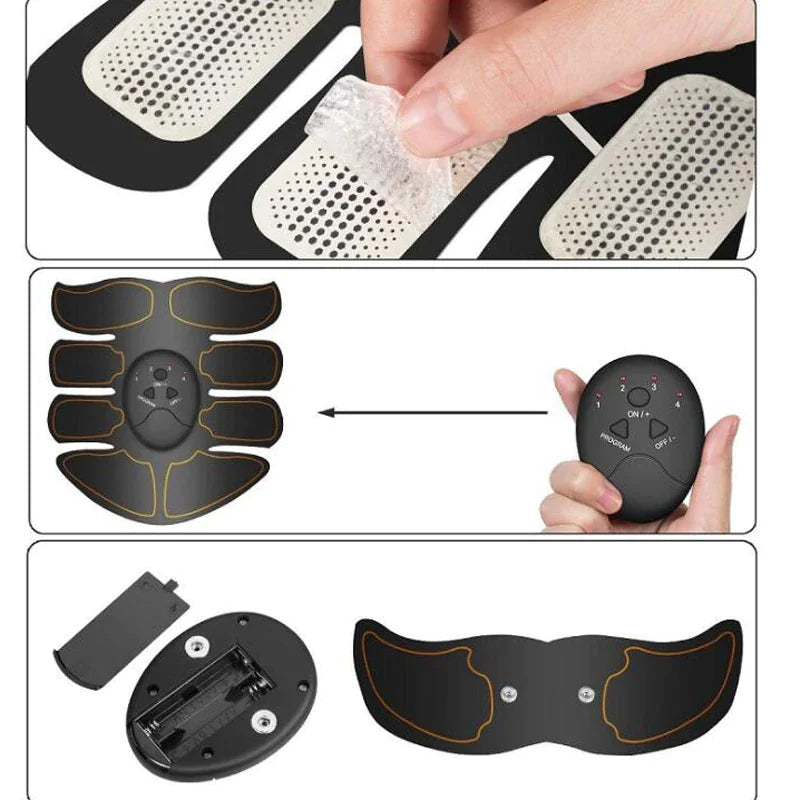 Smart Abdominal Trainer w Rechargeable Muscle Pads