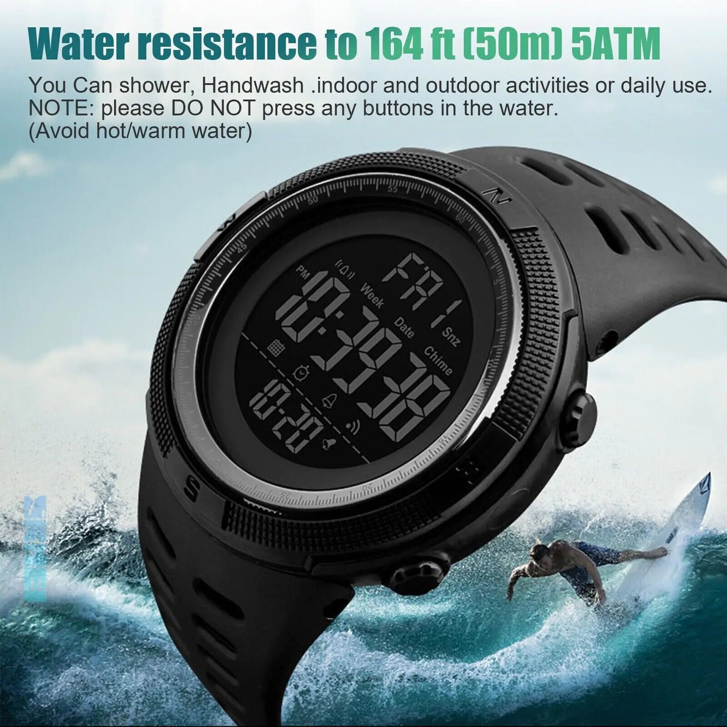 SKMEI Unisex Digital Military Sport Analog Waterproof Watch