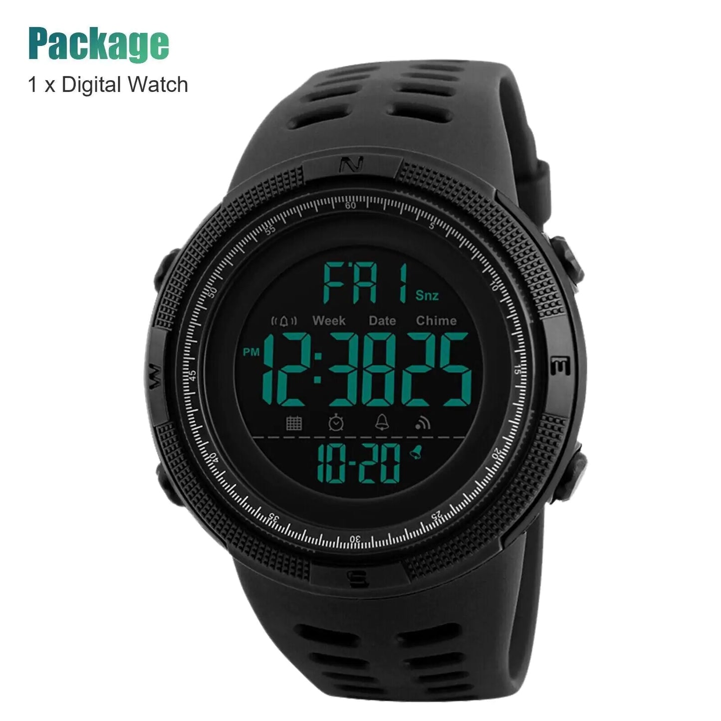 SKMEI Unisex Digital Military Sport Analog Waterproof Watch