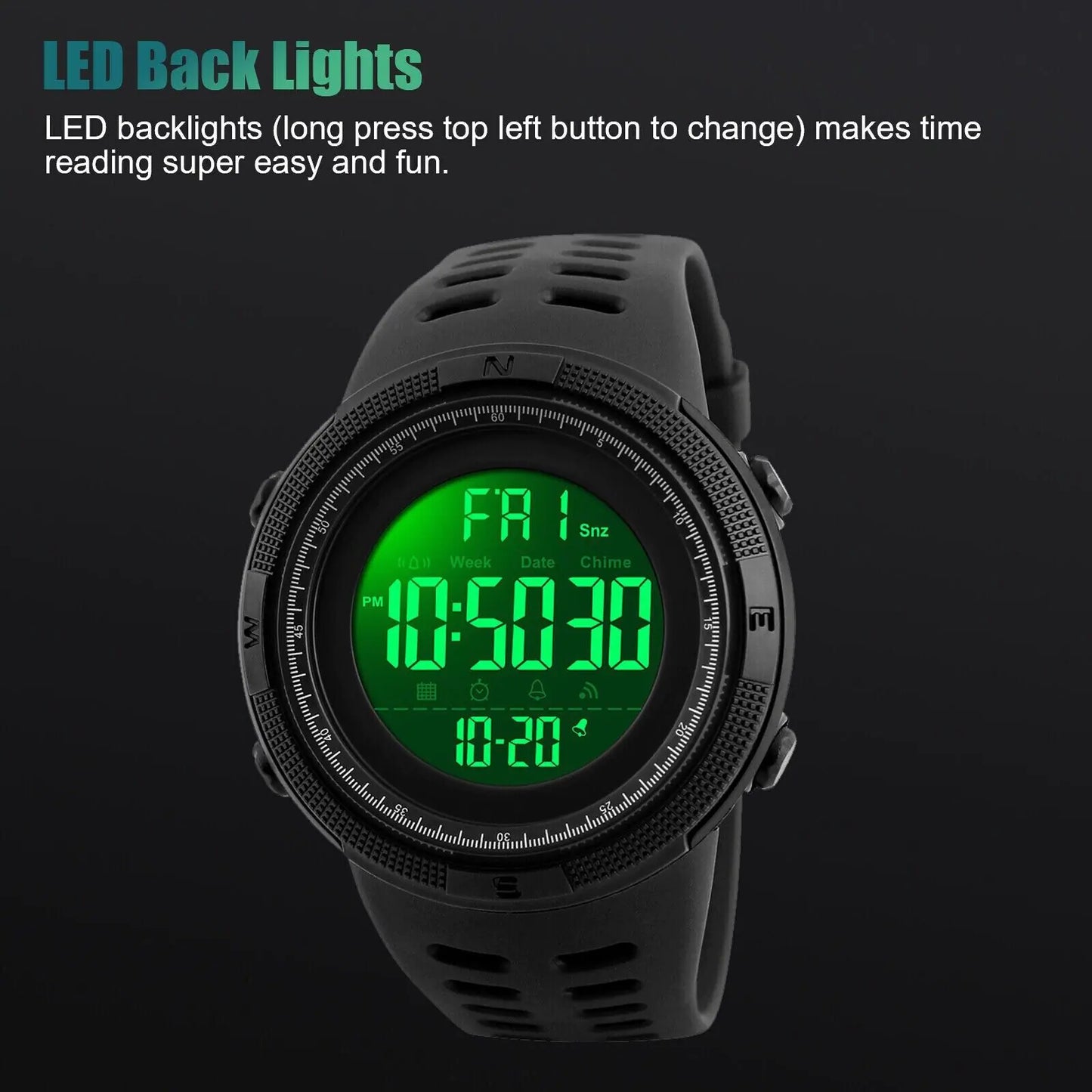 SKMEI Unisex Digital Military Sport Analog Waterproof Watch